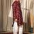 Maroon work modal silk print kurta