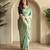 sea green Viscose georgette saree with weaving design