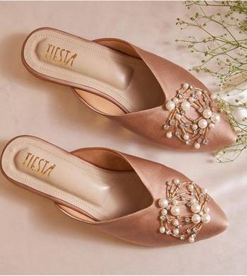 Pink embroidered leather flats 1