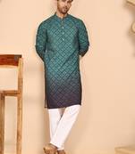 Ombre printed kurta pyjama set for men
