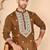 Embroidered silk blend kurta pyjama set for men
