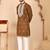 Embroidered silk blend kurta pyjama set for men