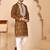 Embroidered silk blend kurta pyjama set for men