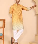 Ombre printed kurta pyjama set for men