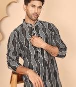 Silk blend kurta pyjama set with mirror work embroidery