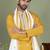 Embroidered silk blend kurta with white dupatta