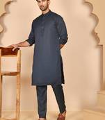 Classic silk blend kurta pyjama set for men