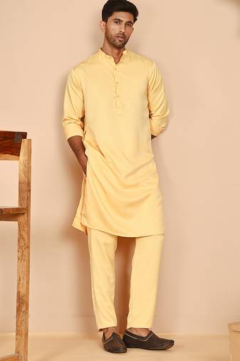 Classic silk blend kurta pyjama set for men