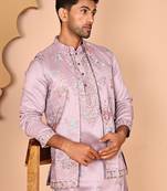 Ethnic kurta set with multicolor embroidery jacket