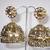 Antique Gold Tone Cz Big Jhumka Earrings