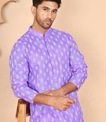 Floral printed kurta with churidar for men