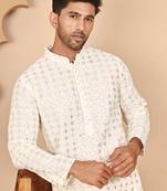 Men's ethnic cotton embroidered kurtas