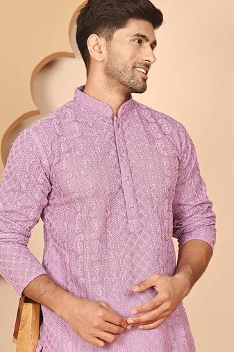Men's embroidered kurta pyjama set