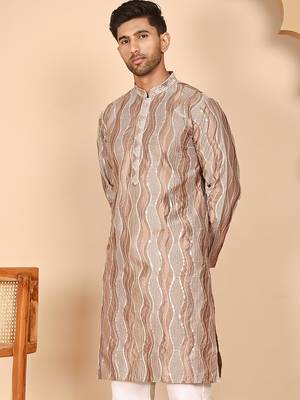 Silk blend kurtas with mirror work embroidery 2