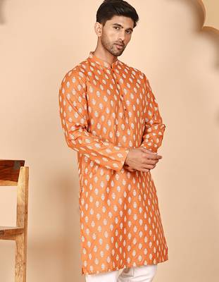 Floral printed kurtas for men 4