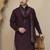 Embroidered silk blend kurta with matching dupatta