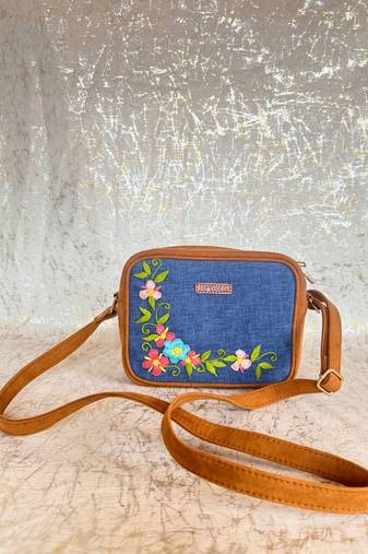 Boxy Thread and Bloom Denim Bag
