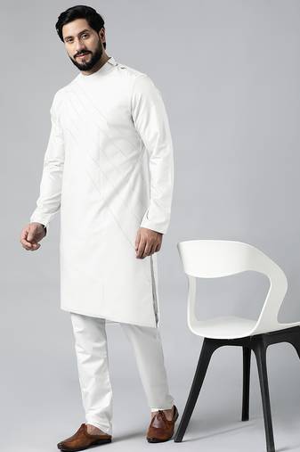 Off white pintux kurta set