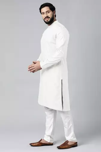 Off white pintux kurta set