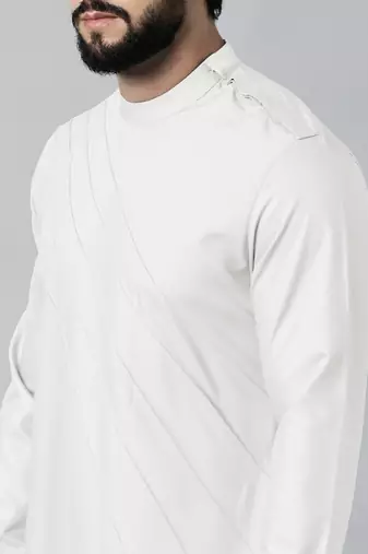 Off white pintux kurta set