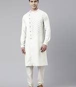 Off white angrakha kurta set