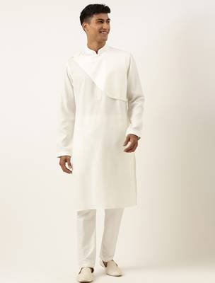 Off white layered style cotton kurta set 1