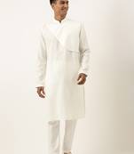 Off white layered style cotton kurta set
