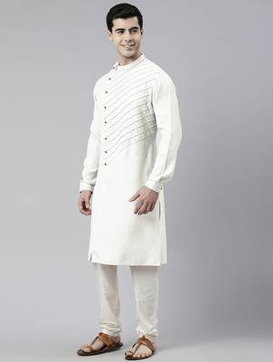 Off white angrakha kurta set 3