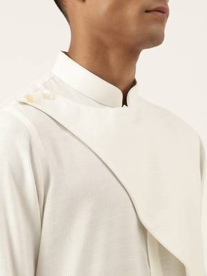 Off white layered style cotton kurta set 2