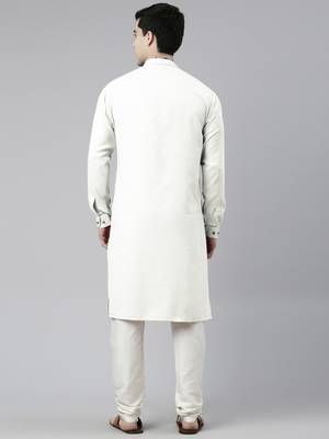 Off white angrakha kurta set 5