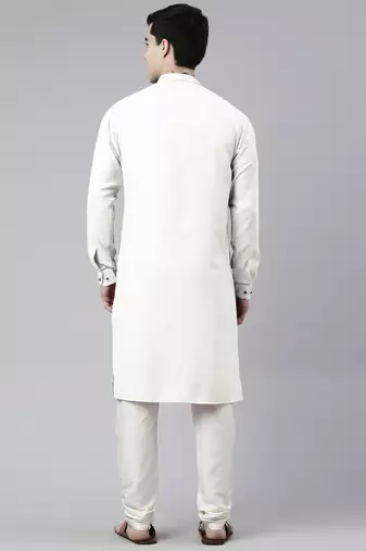Off white angrakha kurta set