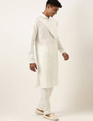 Off white layered style cotton kurta set 5
