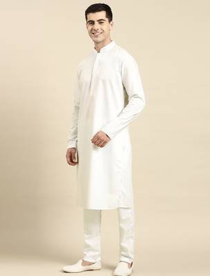 Off white fine cotton kurta set 3