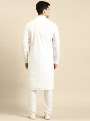Off white fine cotton kurta set 5
