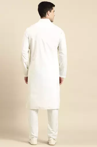 Off white fine cotton kurta set