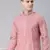 Rose pink pleated cotton kurta set