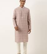 Old rose khadi print kurta set