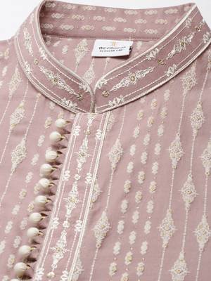 Old rose khadi print kurta set 2