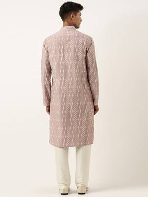 Old rose khadi print kurta set 5