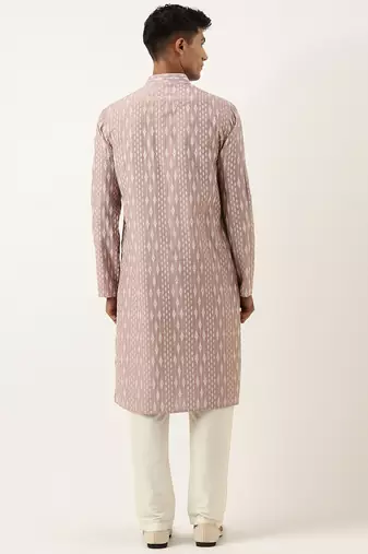 Old rose khadi print kurta set