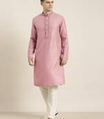 Old rose cotton dori embroidered kurta