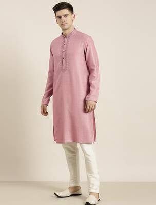Old rose cotton dori embroidered kurta 4