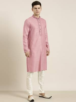 Old rose cotton dori embroidered kurta 5