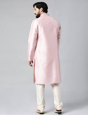 Baby pink mirror embroidered kurta set 4