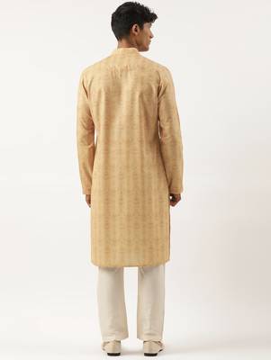 Dark peach printed kurta set 2