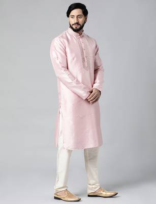 Baby pink mirror embroidered kurta set 5