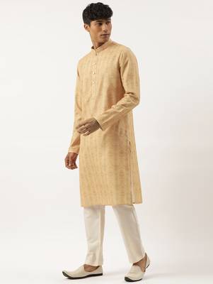 Dark peach printed kurta set 3
