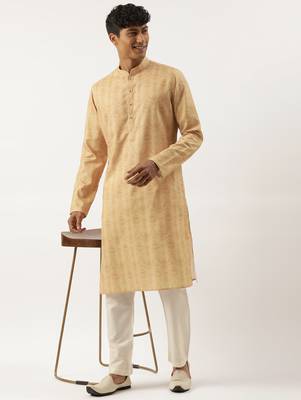 Dark peach printed kurta set 4