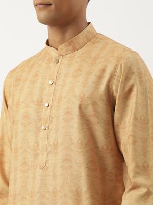 Dark peach printed kurta set 5