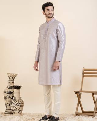 Lavender sequin kurta set 3